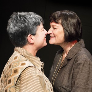 Pictured left to right: Kathryn L. Wood as Gertrude and Elaine Jennings as Alice in Win Wells's GERTRUDE STEIN AND A COMPANION directed by Kathryn L. Wood and John Fisher A Theatre Rhinoceros Production at the Eureka Theatre. Photo by David Wilson.