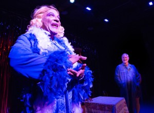 Pictured left to right: Darryl V. Jones as Bernadette and Cameron Weston as Bob in PRISCILLA, QUEEN OF THE DESERT, directed by John Fisher.