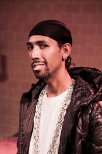Maurice André San-Chez as Bradford/DeShawn in THE LEGEND OF PINK by Kheven LaGrone, directed by AeJay Mitchell; A Theatre Rhinoceros Production at The Gateway Theatre (formerly The Eureka Theatre.)
