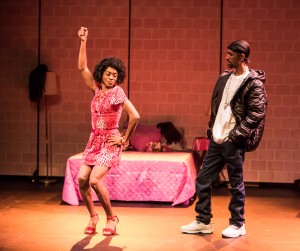 Pictured left to right: Charles Peoples III as Pink and Maurice André San-Chez as Bradford/DeShawn in THE LEGEND OF PINK by Kheven LaGrone, directed by AeJay Mitchell; A Theatre Rhinoceros Production at The Gateway Theatre (formerly The Eureka Theatre.)