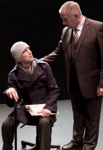 Pictured left to right: Jeremy Cole as Felix and Robert Zelenka as Ben in THE NORMAL HEART by Larry Kramer; A Theatre Rhinoceros Production at The Gateway Theatre (formerly The Eureka Theatre.) Photo by David Wilson.