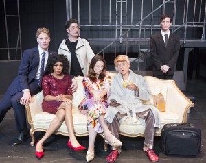 Katie Rubin* as Melania Trump and John Fisher* as Donald Trump in John Fisher's TRANSITIONS; A Theatre Rhinoceros Production at The Gateway Theatre (formerly The Eureka); Photo by David Wilson.