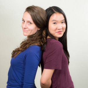 Pictured L to R: Miriam Ani as Qarak and Heather Nguyen as Annie in DAREBNB by John Fisher; a Theatre Rhinoceros/SparkArts production at SparkArts. Photo by David Wilson.