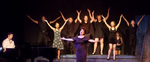 Pictured L to R: Justin Genna* as Peter Allen, Kim Larsen as Dick, Larissa Kelloway as Marion, Justin Lopez as Greg, Leandra Ramm as Judy Garland, John-Thomas Hanson as Mark, SuzyJane Edwards as Dee, Grace Chen as Rockie, Carol Ann Walker as Liza Minnelli and John Charles Quimpo as Chris