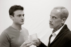 Pictured left to right: Jake Soss as Clifford Anderson and John Fisher* as Sidney Bruhl in Ira Levin' s Classic Thriller DEATHTRAP; A Theatre Rhinoceros Production at The Gateway Theatre; Photo by David Wilson.*Member, Actors' Equity Association.
