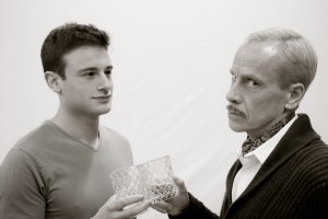 Pictured left to right: Jake Soss as Clifford Anderson and John Fisher* as Sidney Bruhl in Ira Levin' s Classic Thriller DEATHTRAP; A Theatre Rhinoceros Production at The Gateway Theatre; Photo by David Wilson.*Member, Actors' Equity Association.