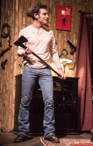 Pictured: Jake Soss as Clifford Anderson in Ira Levin’s Classic Thriller DEATHTRAP; A Theatre Rhinoceros Production at The Gateway Theatre; Directed by Jerry Metzker and John Fisher. Photo by David Wilson.