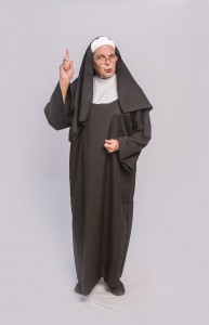 Kim K. Larsen as the Mother Superior in the Theatre Rhinoceros production of SISTER ACT: THE MUSICAL, directed and choreographed by AeJay Mitchell; at the Gateway Theater. Photo by David Wilson.