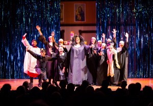 The Cast of SISTER ACT, directed by AeJay Mitchell. A Theatre Rhinoceros Production at the Gateway Theatre.