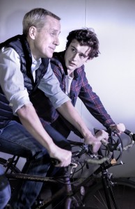 Pictured left to right: John Fisher* as Jack and Jacob Soss as Plant in RADICAL, written and directed by John Fisher. A Theatre Rhinoceros Production at Spark Arts. Photo by David Wilson. *Member, Actors’ Equity Association