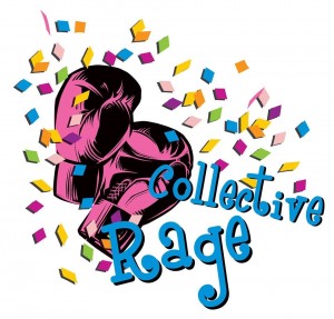 Abstract work with words "Collective Rage"