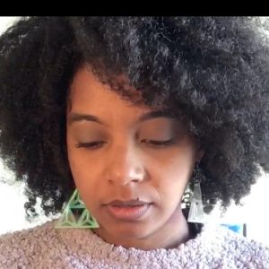 April Deutschle plays “Dana” in the Theatre Rhinoceros Zoom production of The Review, Or How to Eat Your Opposition, by Donnetta Lavinia Grays, directed by Tanika Baptiste.